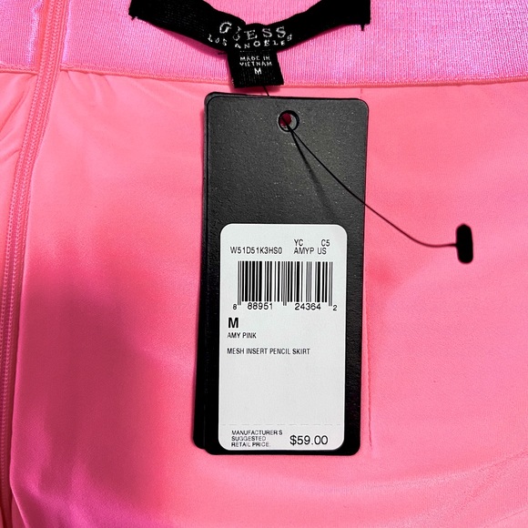 Guess Stretch Scuba Mesh Insert Pencil Skirt. New - Picture 5 of 9